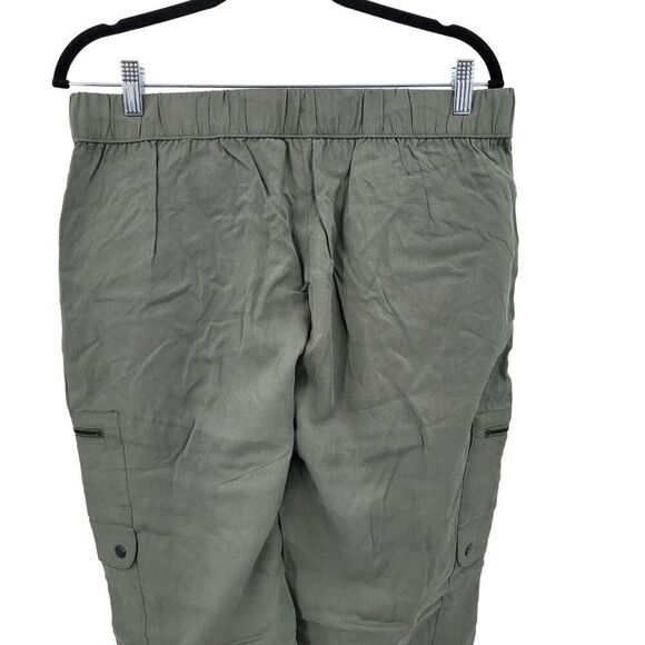 Banana Republic Cargo Jogger Pants M Olive Green Elastic Waist Casual Granola - Picture 11 of 13